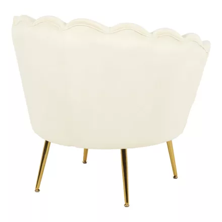 Daimon pakoworld velvet armchair in white shade 79x74x78cm
