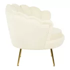 Daimon pakoworld velvet armchair in white shade 79x74x78cm
