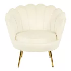 Daimon pakoworld velvet armchair in white shade 79x74x78cm