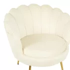 Daimon pakoworld velvet armchair in white shade 79x74x78cm