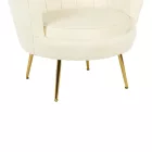 Daimon pakoworld velvet armchair in white shade 79x74x78cm