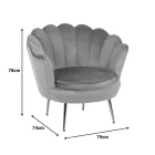 Daimon pakoworld velvet armchair in white shade 79x74x78cm