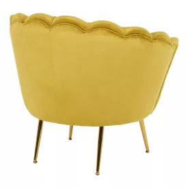 Daimon pakoworld velvet armchair in yellow shade 79x74x78cm