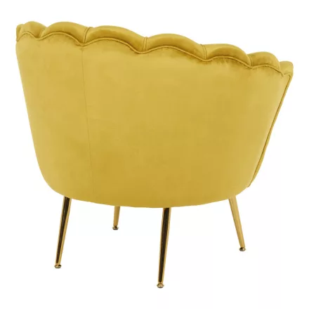 Daimon pakoworld velvet armchair in yellow shade 79x74x78cm