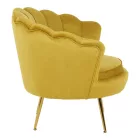 Daimon pakoworld velvet armchair in yellow shade 79x74x78cm