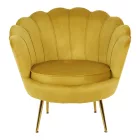 Daimon pakoworld velvet armchair in yellow shade 79x74x78cm
