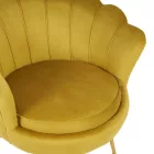 Daimon pakoworld velvet armchair in yellow shade 79x74x78cm