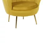 Daimon pakoworld velvet armchair in yellow shade 79x74x78cm