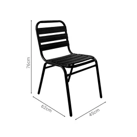   Chair Sussie pakoworld stack black metal with aluminium slats 45x62x76cm