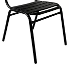 Chair Sussie pakoworld stack black metal with aluminium slats 45x62x76cm