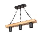 Ceiling light PWL-1027 Ι pakoworld Ε27 metal black-natural 48.5x10x47cm