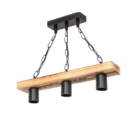   Ceiling light PWL-1027 Ι pakoworld Ε27 metal black-natural 48.5x10x47cm