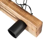 Ceiling light PWL-1027 Ι pakoworld Ε27 metal black-natural 48.5x10x47cm