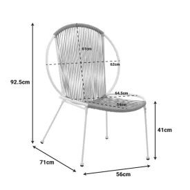   Garden chair Dapper pakoworld black metal-pe black 64.5x71x92.5cm