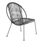 Garden chair Dapper pakoworld black metal-pe black 64.5x71x92.5cm