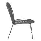 Garden chair Dapper pakoworld black metal-pe black 64.5x71x92.5cm