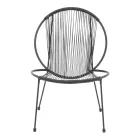 Garden chair Dapper pakoworld black metal-pe black 64.5x71x92.5cm