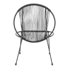 Garden chair Dapper pakoworld black metal-pe black 64.5x71x92.5cm