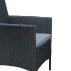 Garden lounge Calmness pakoworld set 4pcs rattan black-fabric grey