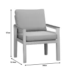 Garden lounge Fashionable pakoworld set 4pcs beige fabric-white aluminium