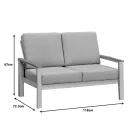 Garden lounge Fashionable pakoworld set 4pcs beige fabric-white aluminium