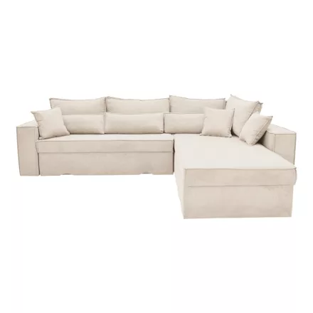 Corner reversible sofa Venzie  pakoworld beige color fabric 283x214x83cm