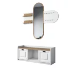 Entrance unit with mirror Arthur-Baunty pakoworld white-walnut125x40x122cm