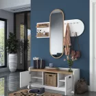 Entrance unit with mirror Arthur-Baunty pakoworld white-walnut125x40x122cm
