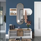 Entrance unit with mirror Arthur-Baunty pakoworld white-walnut125x40x122cm