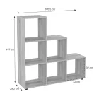 Bookcase Schody pakoworld in oak shade 105.5x29.2x107cm