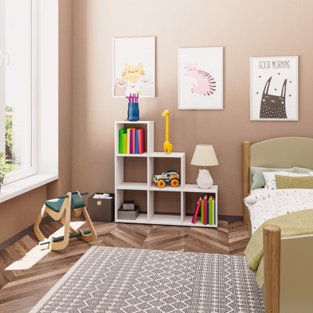 Bookcase Schody pakoworld in white shade 105.5x29.2x107cm