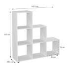 Bookcase Schody pakoworld in white shade 105.5x29.2x107cm