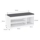 Entrance furniture - stool - shoe rack Oriental pakoworld in white shade 100x37.2x50cm