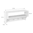 Crosta pakoworld coat rack in white 80x28x40cm
