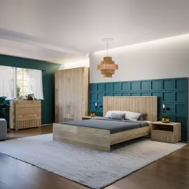   Bruse pakoworld melamine wardrobe in sonoma-oak shade 148.5x56.5x203.2cm