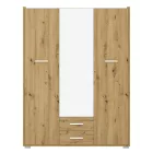 Rutenia pakoworld melamine wardrobe in oak shade 155.7x54x203cm