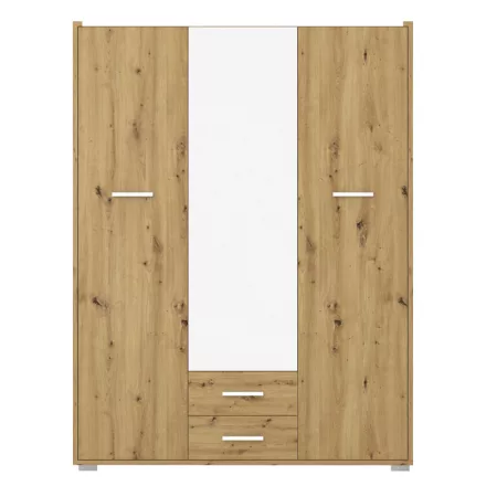 Rutenia pakoworld melamine wardrobe in oak shade 155.7x54x203cm