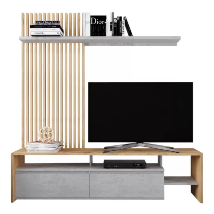 Living room Neo pakoworld set in oak-grey color 190x40x200cm