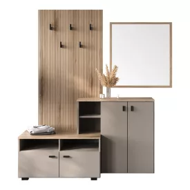   Entrance unit Ebro pakoworld set in oak-cappuccino color 150.3x41.2x204.7cm