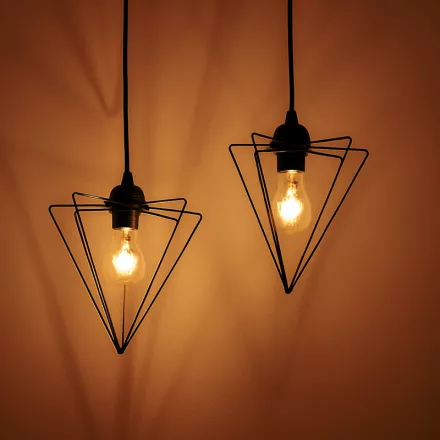 Tebour pakoworld two-light ceiling lamp E27 black metal 30x30x70cm