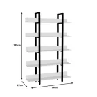 Bookcase Almond pakoworld white-black 119x27x185cm