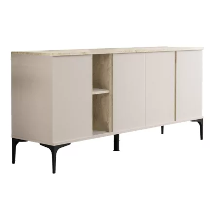 Vetine pakoworld sideboard in gray-beige color and marble-look surface 180x45x80cm