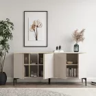 Vetine pakoworld sideboard in gray-beige color and marble-look surface 180x45x80cm