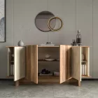 Zafore pakoworld sideboard in walnut shade with marblew effect 180x45x80cm