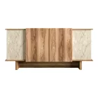 Zafore pakoworld sideboard in walnut shade with marblew effect 180x45x80cm