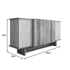 Zafore pakoworld sideboard in walnut shade with marblew effect 180x45x80cm