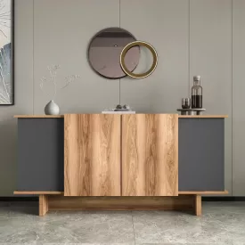   Zafore sideboard pakoworld in anthracite - oak shade 180x45x80cm
