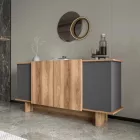 Zafore sideboard pakoworld in anthracite - oak shade 180x45x80cm