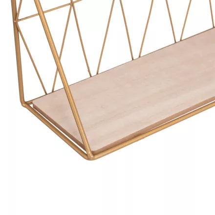 Wall shelf Anneza pakoworld metal-mdf in natural-gold color 48x12x20cm