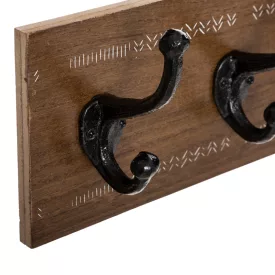 Coat hook Terty pakoworld mdf in walnut color 50x8.5x13cm